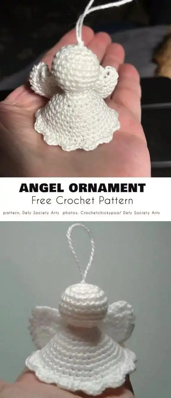 Textured puff stitch cloud angel crochet ornament in soft white or pastel, appearing fluffy and ethereal.