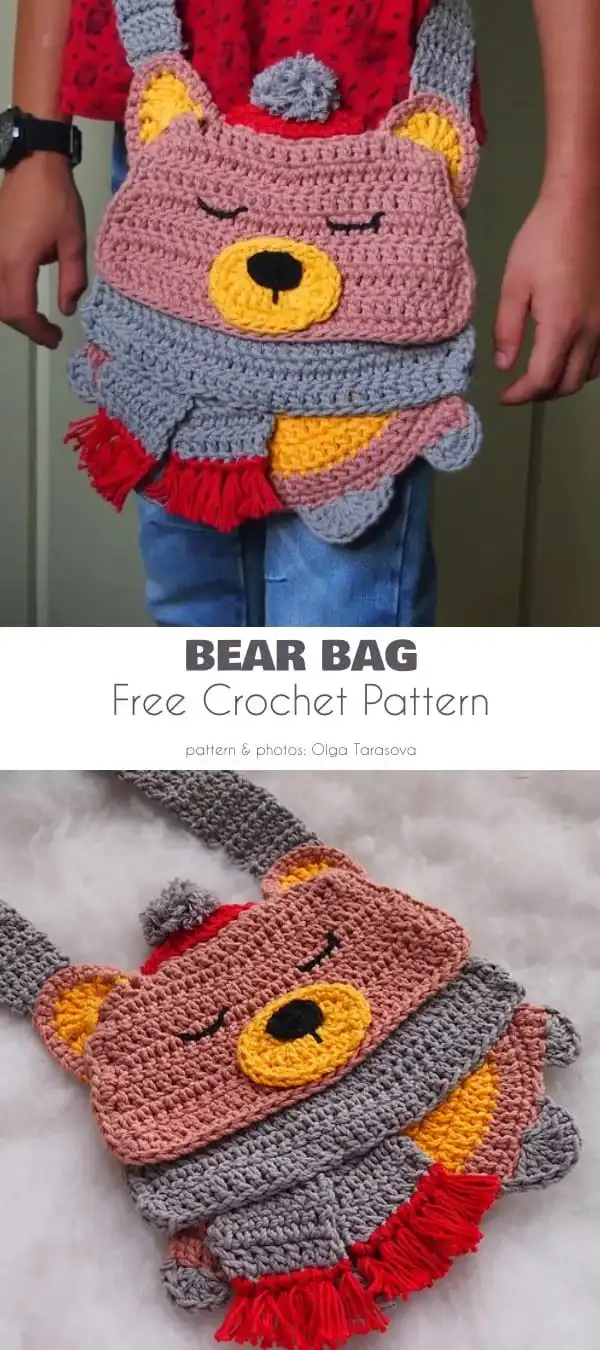 Animal-Themed Bag Purse, Free Crochet Patterns 2 Assortment of handmade animal-themed crochet bags including an owl, bear, and fish, demonstrating creative designs.