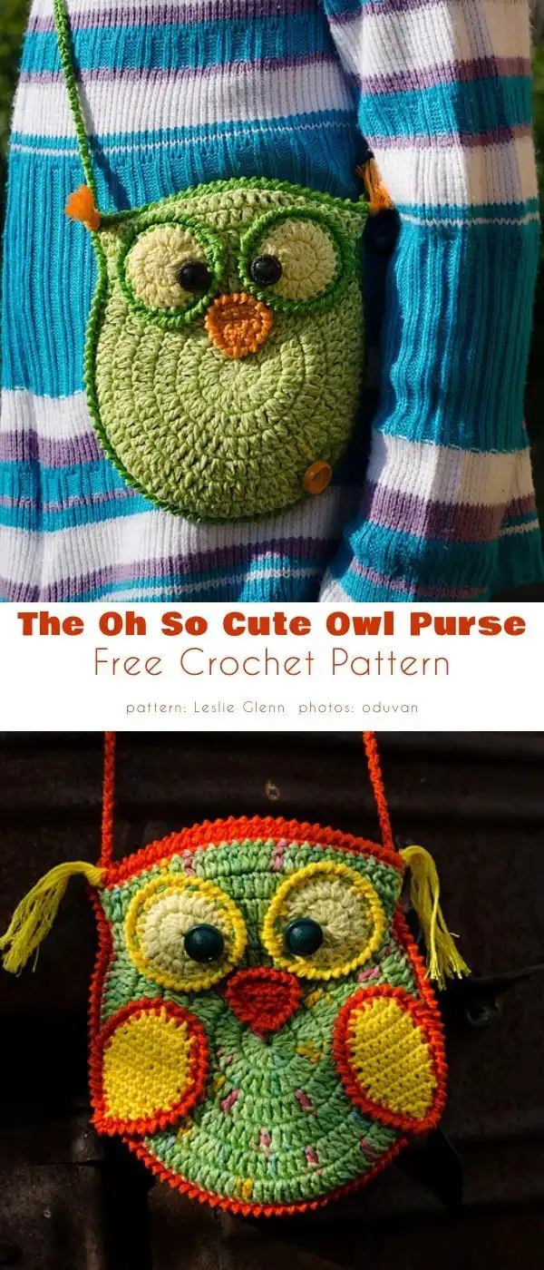 Animal-Themed Bag Purse, Free Crochet Patterns 4 Cute crocheted koala face backpack purse with round ears and big eyes, on a light background.