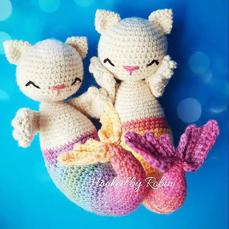 Adorable Purrmaid crochet pattern, a creative cat-mermaid hybrid amigurumi.