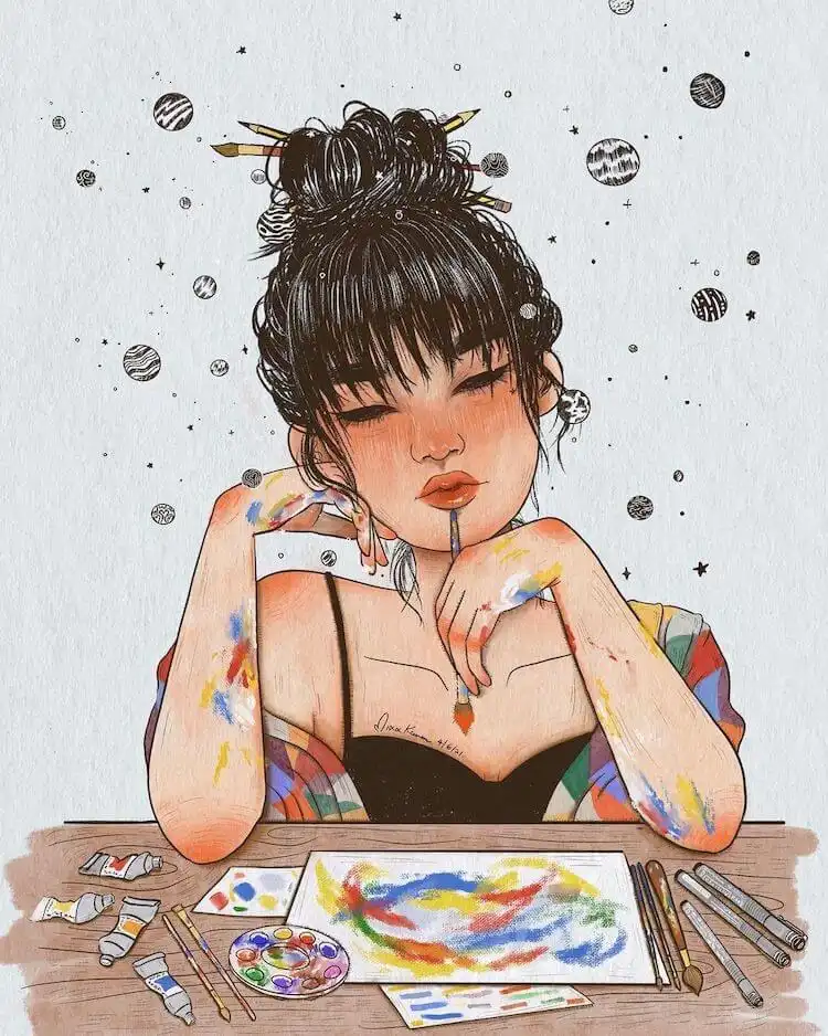 Take the Binoculars drawing from Mixx Karen's flower series, showcasing cool things to draw with integrated botanicals.