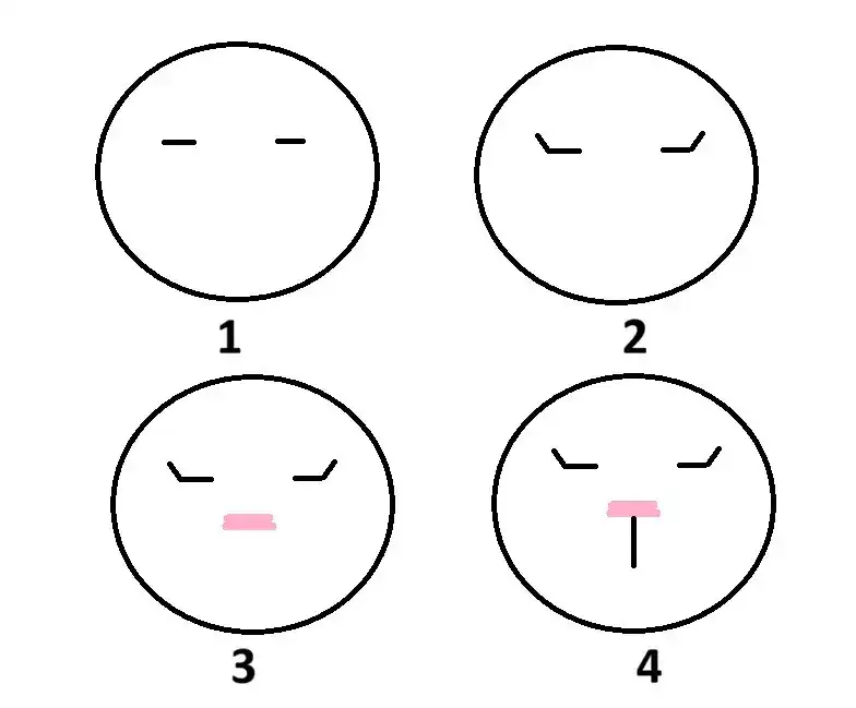 Beginner-Friendly Free Bunny Lovey Crochet Pattern Baby Gift 7 Diagram illustrating the placement and stitching of facial features (eyes, nose, mouth) on a bunny lovey head.