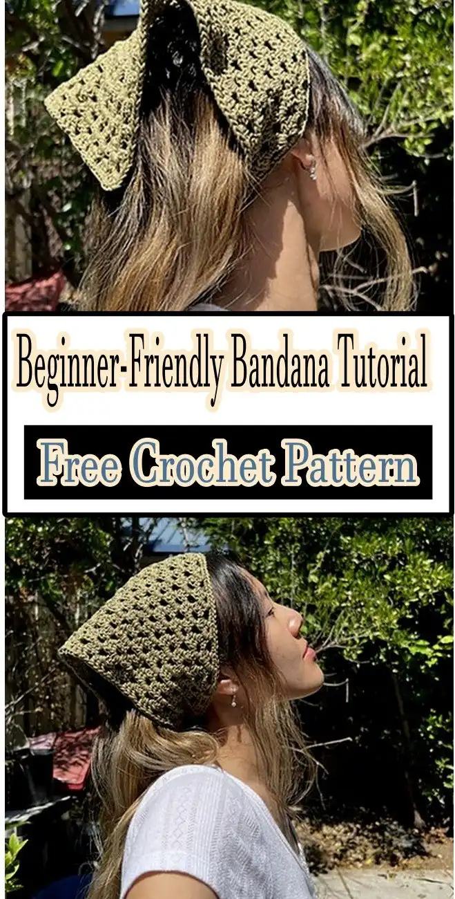 A hands-on view of a beginner crocheter learning to create a bandana, showing clear stitch definition and a project in progress.