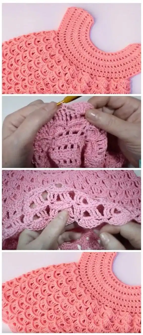 Elegant white lacy blessing dress crochet pattern for babies, perfect for special occasions