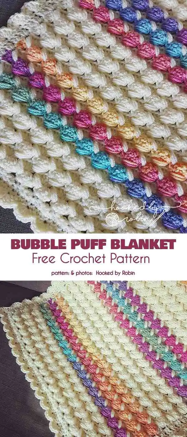 A Bobble Lines Baby Blanket featuring a neat grid pattern of bobble stitches in a soft, solid color, highlighting its elegant design.
