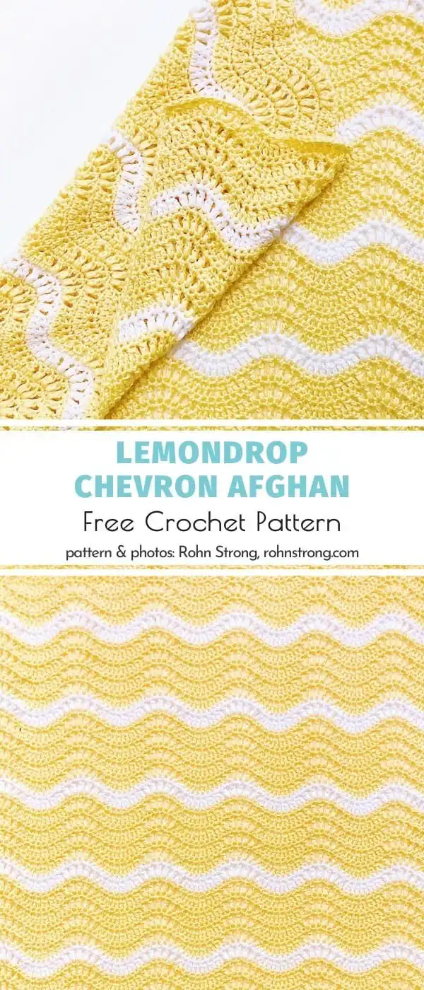 Modern geometric zigzag crochet blanket in a minimalist black, white, and gray color scheme.