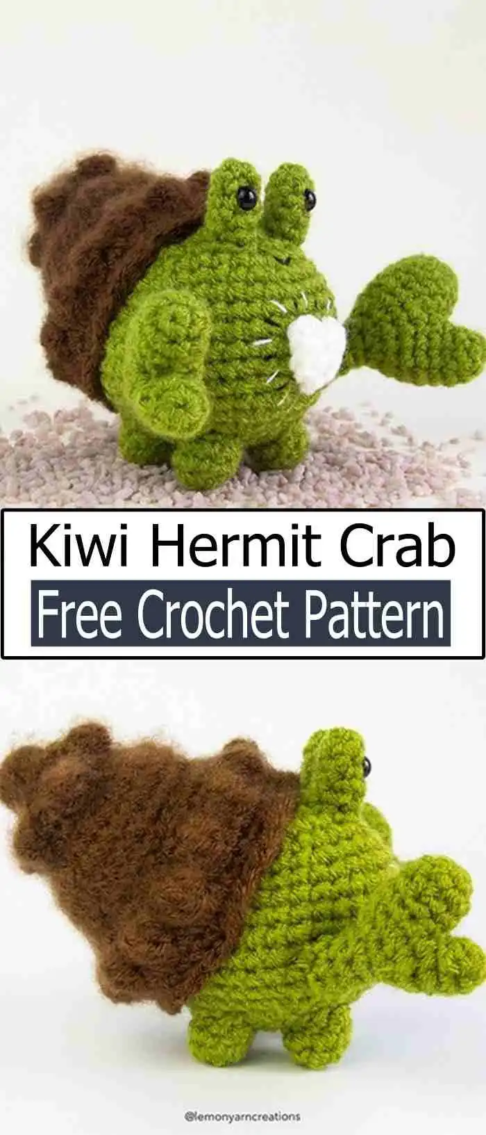 A collection of crochet hermit crabs, depicting a mother crab and several smaller baby crabs, showcasing a family unit with diverse, vibrant shell designs.