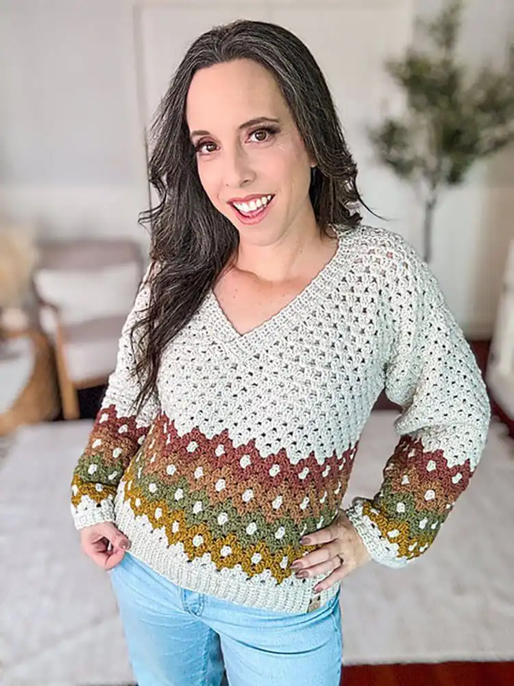 Creative Crochet Sweater Patterns - Vintage Brands Design and Birds Design 2 Elegant Shades of Diamonds Pullover with intricate diamond stitch texture, ideal for fall comfort and style.