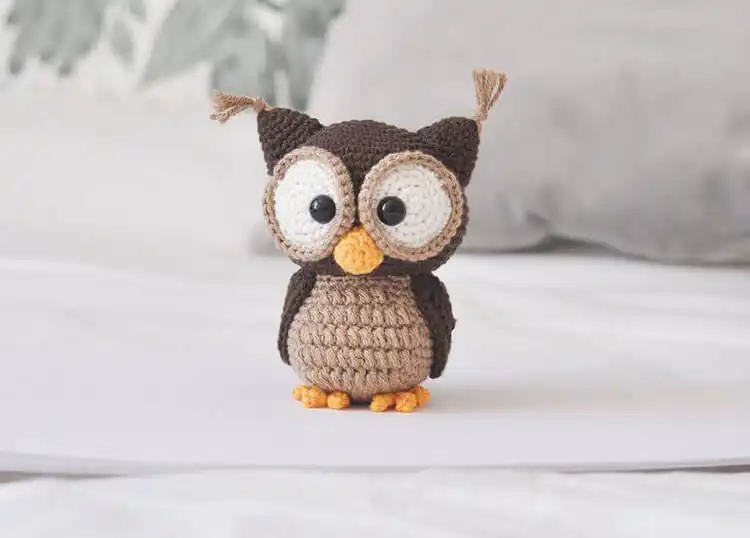 Crochet Animal Pattern - Free Crochet Baby Sloth 18 Alda the Owl amigurumi crochet animal pattern, a charming display piece.