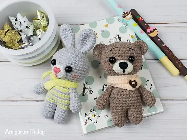 Crochet Animal Pattern - Free Crochet Baby Sloth 3 Versatile Amigurumi Bear and Bunny crochet animal pattern with minimal sewing.