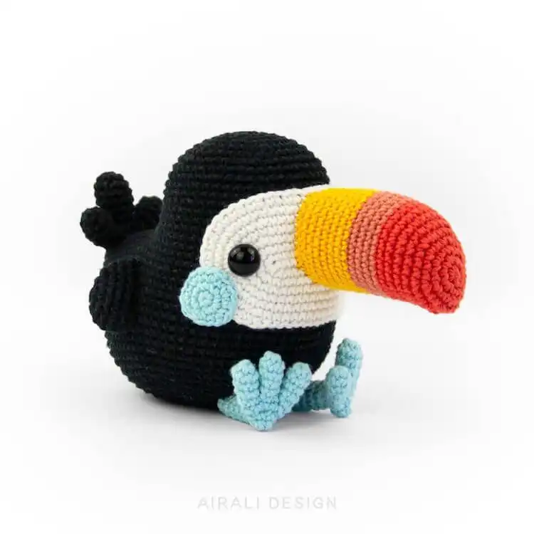 Crochet Animal Pattern - Free Crochet Baby Sloth 9 Vibrant Toco the Toucan crochet bird pattern with customizable beak colors.