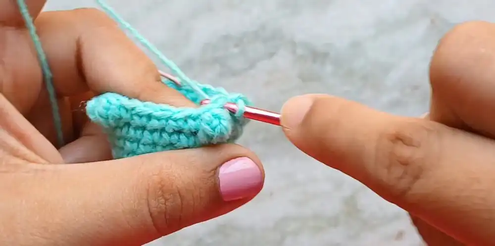 Crochet Baby Axolotl With Custom Gills and Bubble-Stitch Limbs with stitch markers, illustrating continuous rounds technique.