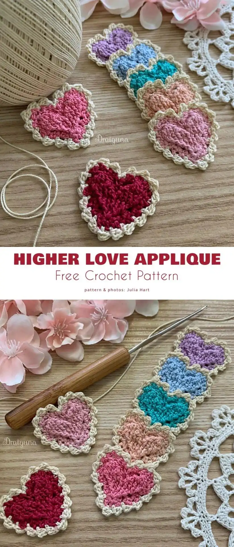 A simple and elegant Higher Love Motif heart applique, perfect for various craft projects.