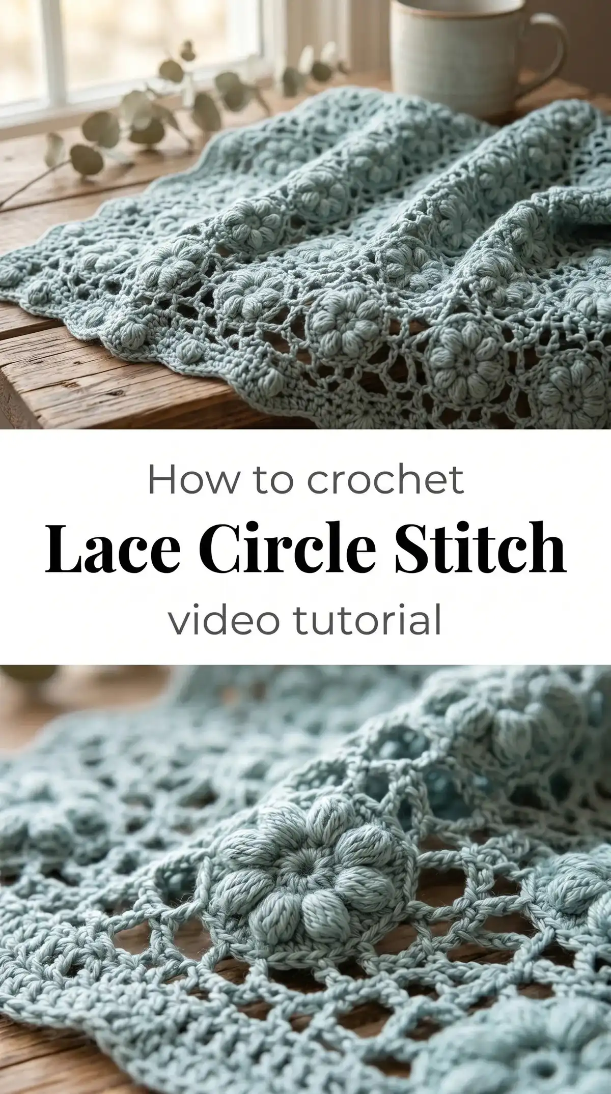 Essential crochet tools including a 3.5mm hook, DK weight cotton yarn, and a locking stitch marker for the Crochet Lace Stitch project