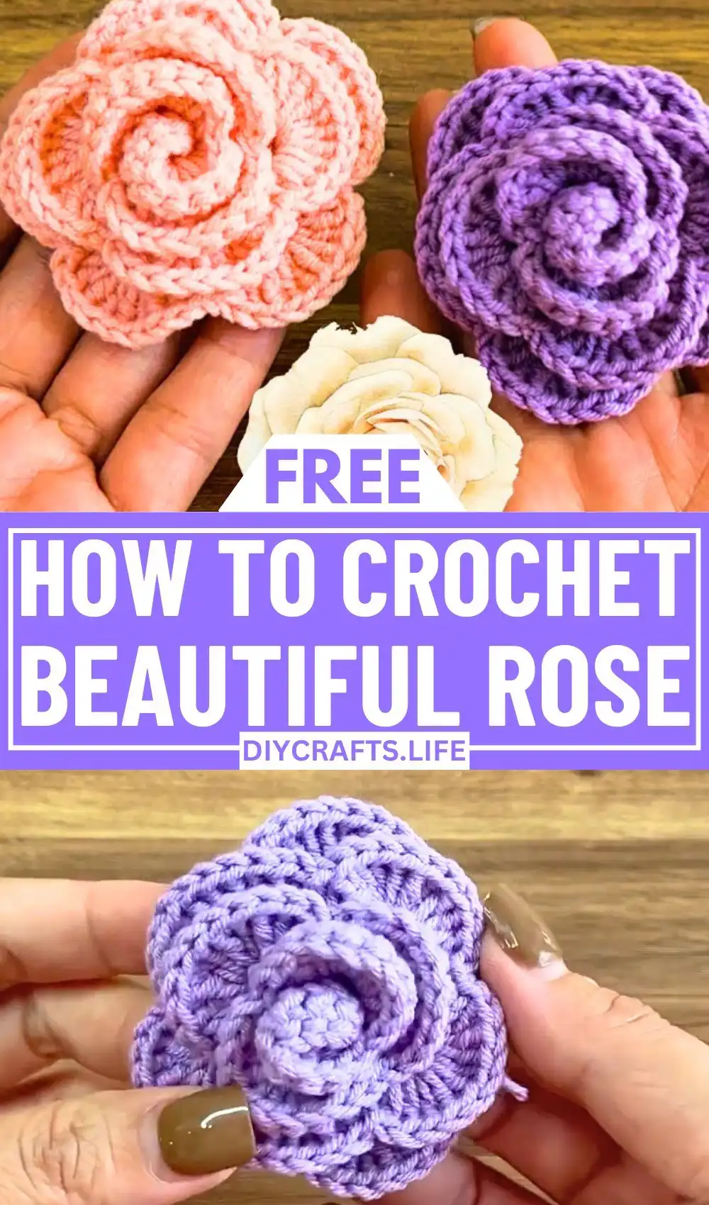 Finished crochet rose with final adjustments, ready for various DIY Crafts applications