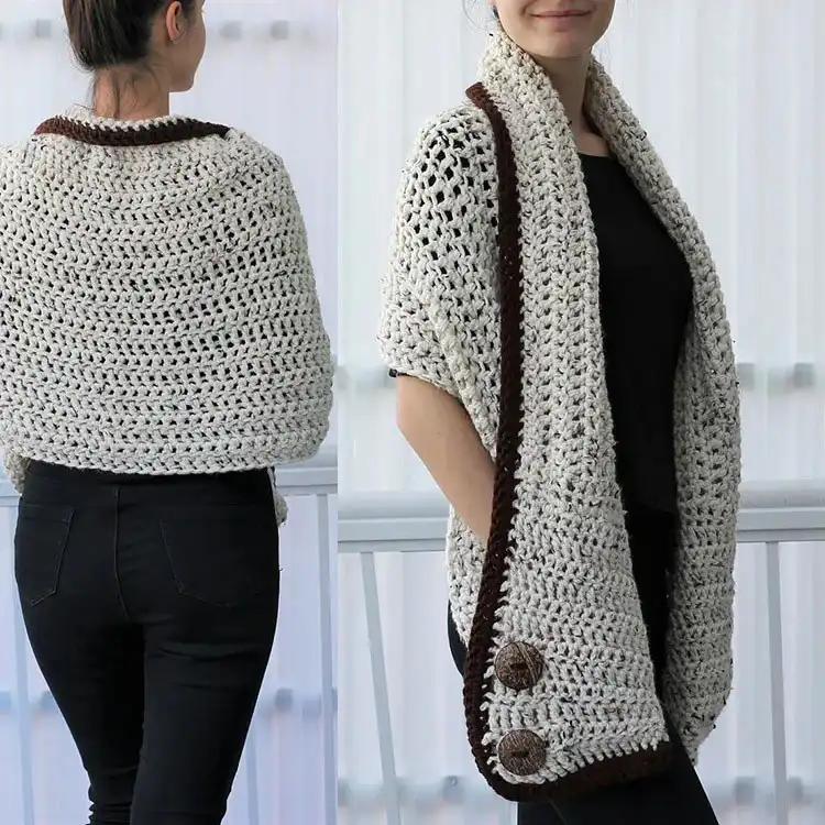 A uniquely designed Darlee Wrap in a rich, solid color, draped to show its flowing lines.