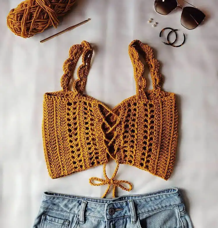 Vibrant Summer Fruits Tank Top, a colorful crochet design inspired by summer produce.