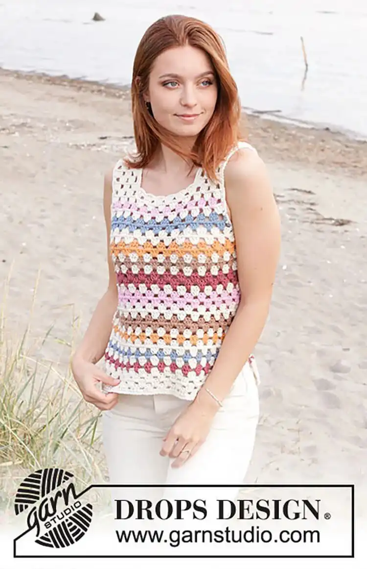 Whimsical Mermaid Top, an advanced beginner crochet design perfect for a unique summer outfit.