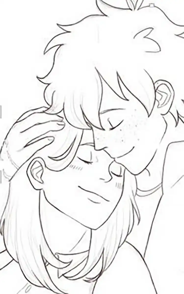 Romantic Guy Holding a Girl Drawing with Adoration, conveying Cute Drawing Ideas that Portray Love