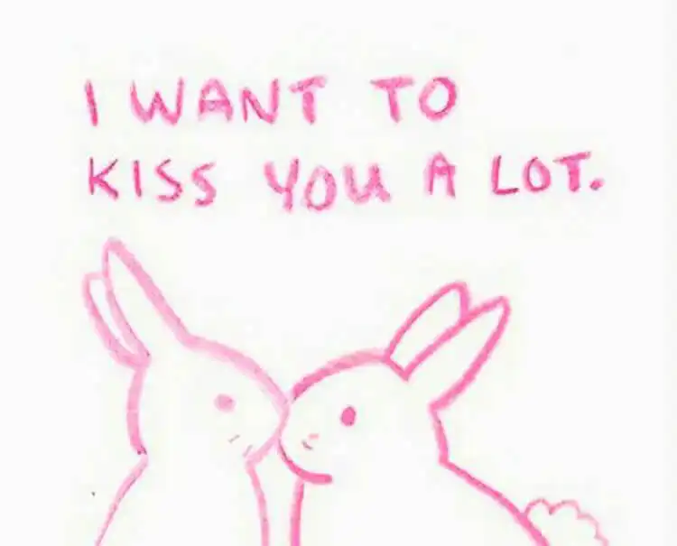 Adorable Cute Bunny Drawing with a message of affection, a perfect example of Cute Drawing Ideas that Portray Love