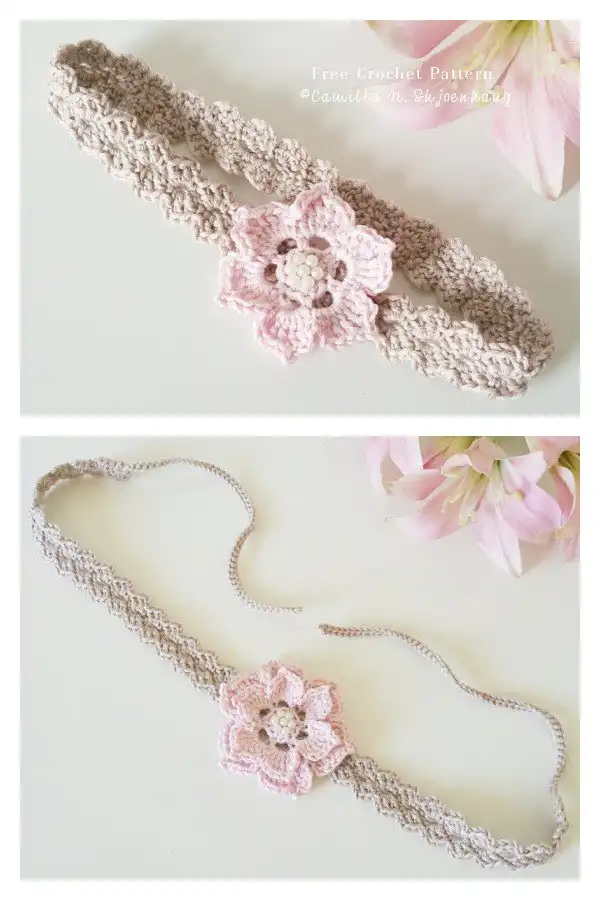 Crocheted headband adorned with multiple dimensional rose motifs, showcasing a romantic and detailed finish.