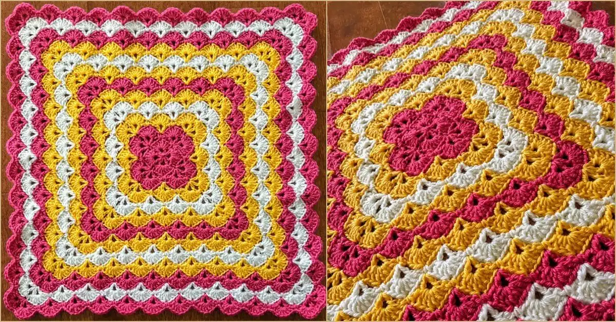 Beautifully crafted Delicate Shell Baby Blanket Free Pattern in soft, inviting colors, showcasing the intricate shell stitch design.