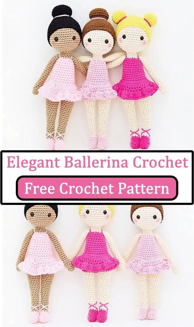 An elegant crochet ballerina doll in a graceful pose, highlighting intricate stitches and a sophisticated design, perfect for home decor.