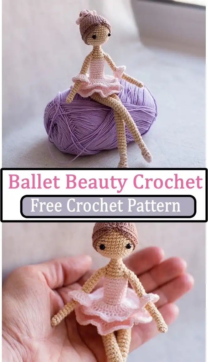 A beautifully crafted ballet beauty crochet doll, with fine details and a sophisticated aesthetic, embodying the art of dance.