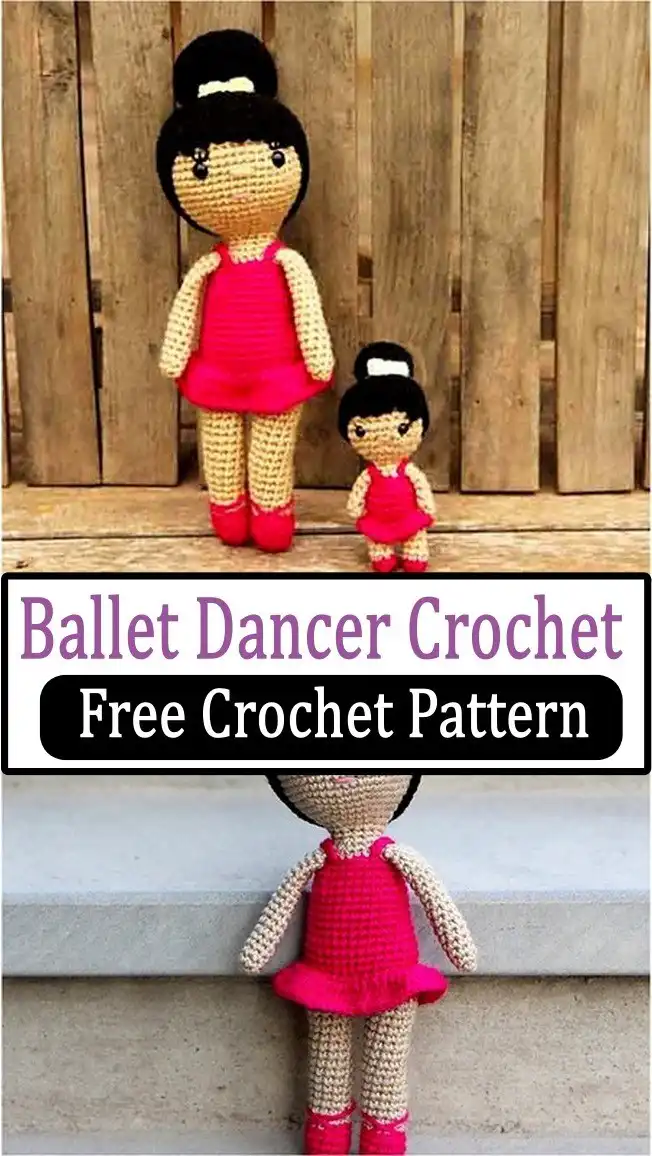 An artistic ballet dancer crochet doll in a recognizable ballet pose, demonstrating complex shaping and delicate design.