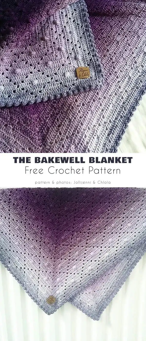 Lux Bamboo Baby Blanket featuring a diamond pattern, elegant edge, and soft bamboo yarn.