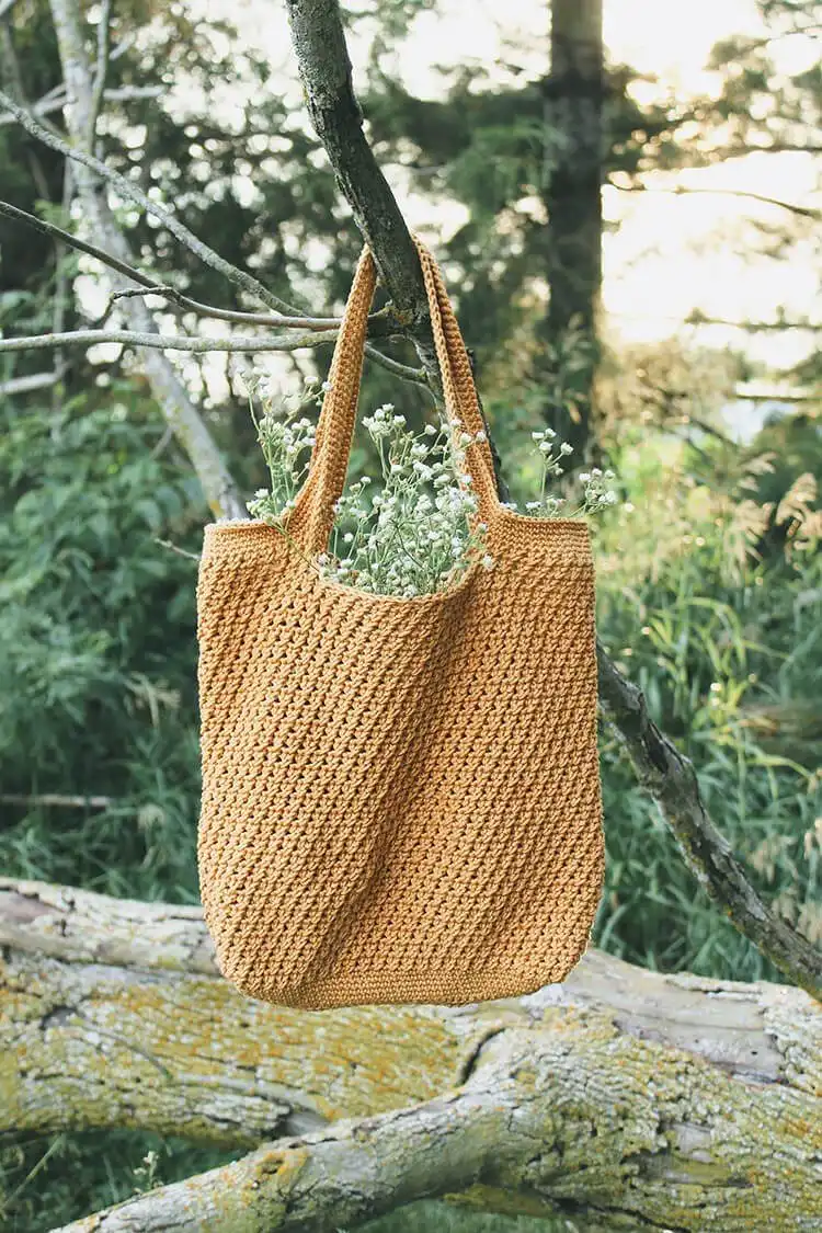 Easy Crochet Flower Bag Pattern 15 Practical Summer Harvest Bag crochet, durable and lightweight for produce.