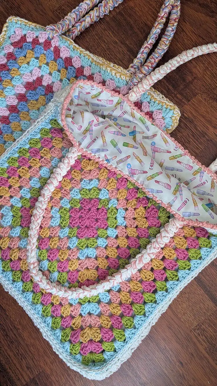 Easy Crochet Flower Bag Pattern 17 Elegant Maebelle Granny Tote crochet, made from two large sewn granny squares.
