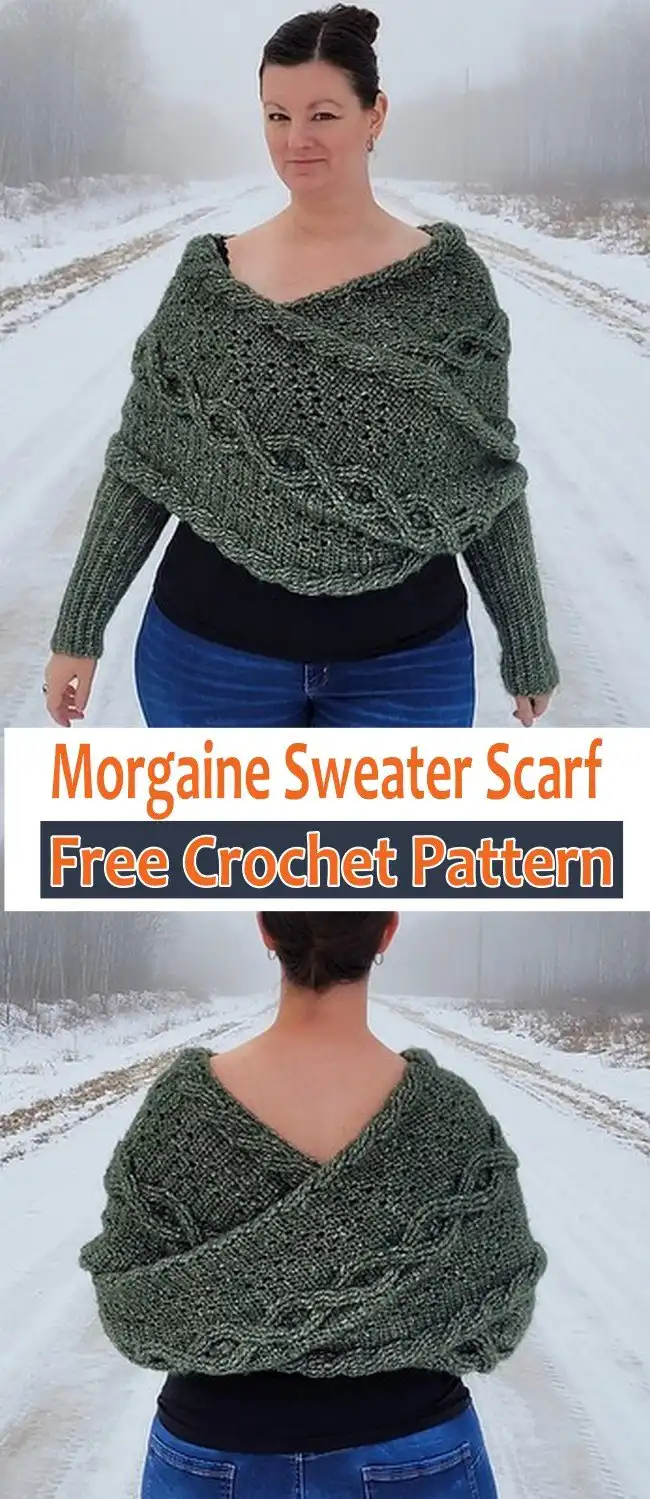 Easy Crochet Sweater Scarf with Sleeves Pattern Stylish and Cozy 4 The Meadow Sunset Wrap in a soft, flowing yarn, illustrating its generous size and delicate stitch work that makes it a versatile shawl and sweater.