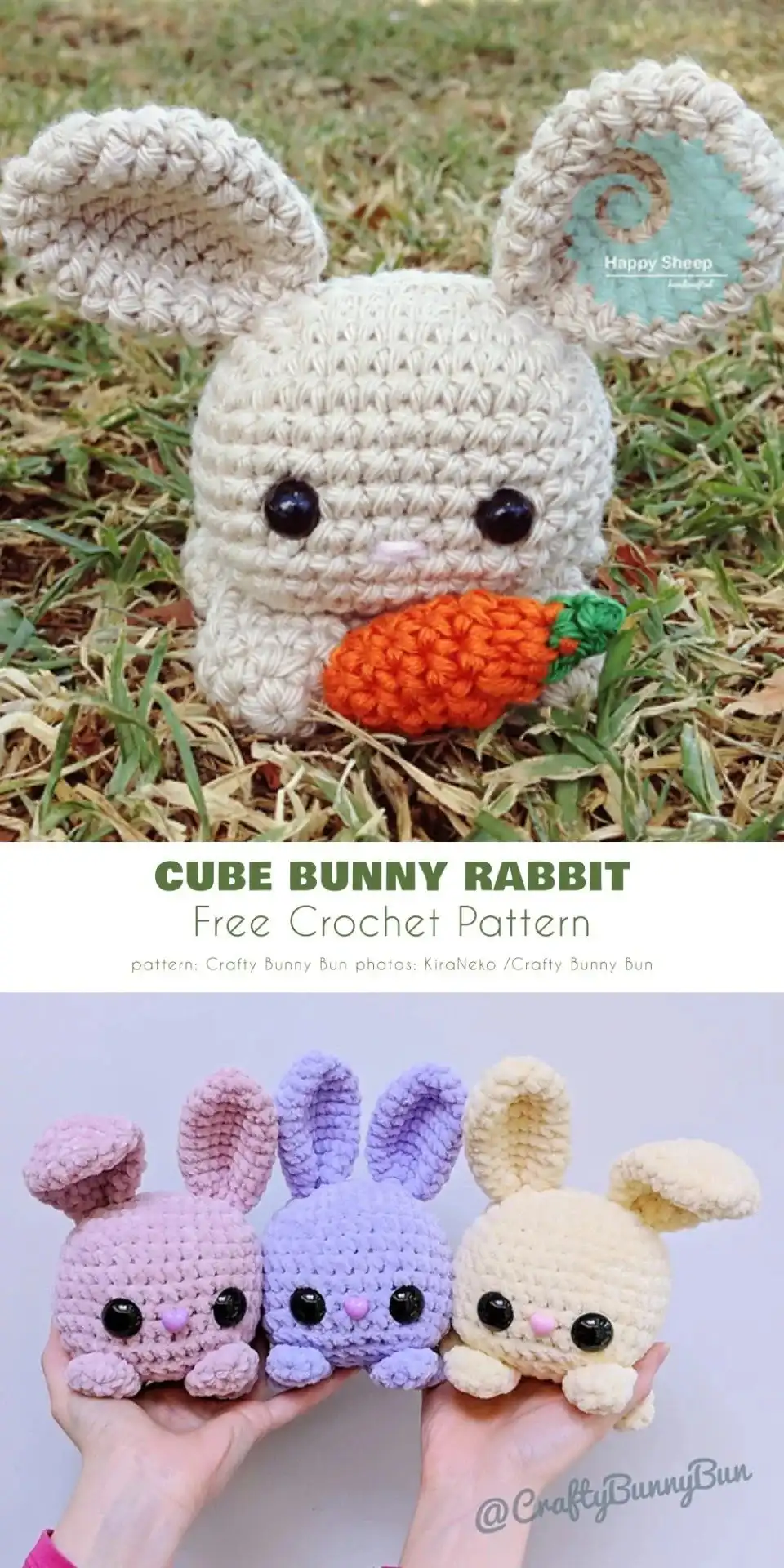 A group of cube crochet animals including a dog, cat, pig, and penguin, demonstrating the variety of patterns.