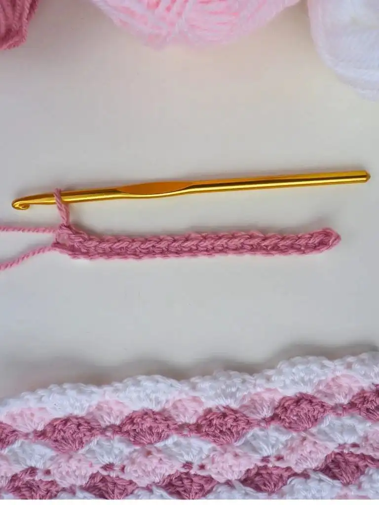 Detailed crochet diagram showing the stitch sequence for the Easy Shell Stitch Crochet Pattern.