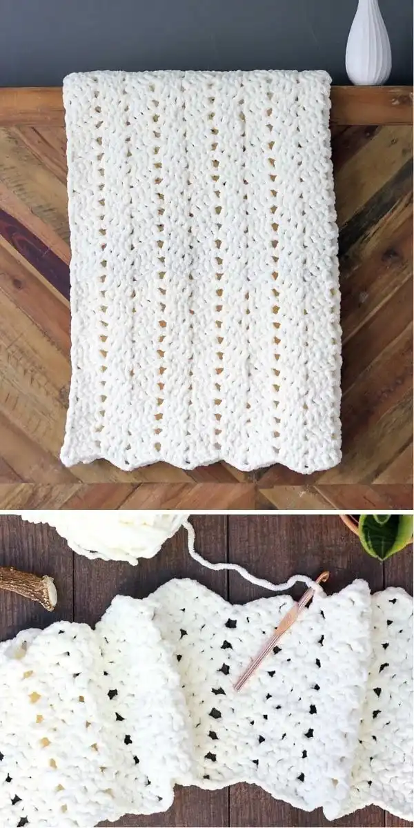 Marshmallow Blanket, a thick, soft, and delicate baby blanket in light colors, feeling like clouds.
