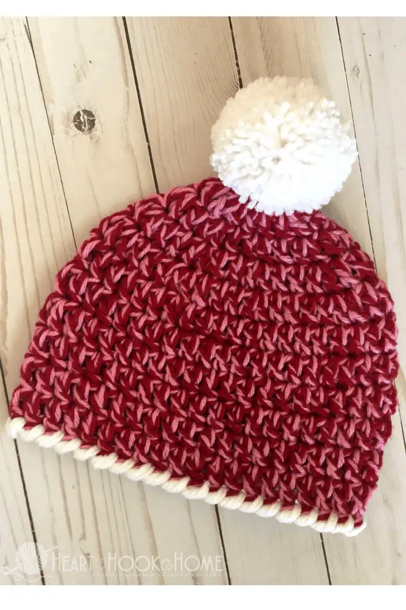 A vibrant crocheted hat, illustrating The Easiest Hat Ever pattern from Free Crochet Hat Patterns for Babies and Kids.