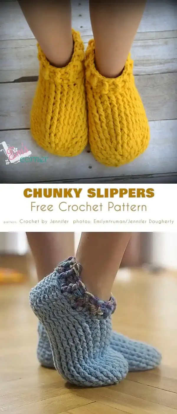 Super thick Chunky Slippers Free Crochet Pattern, perfect for maximum warmth and comfort