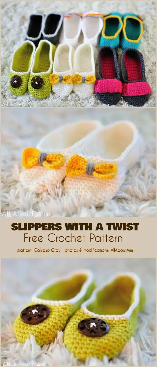 Vibrant Slippers with a Twist Free Crochet Pattern showcasing a colorful and funky design
