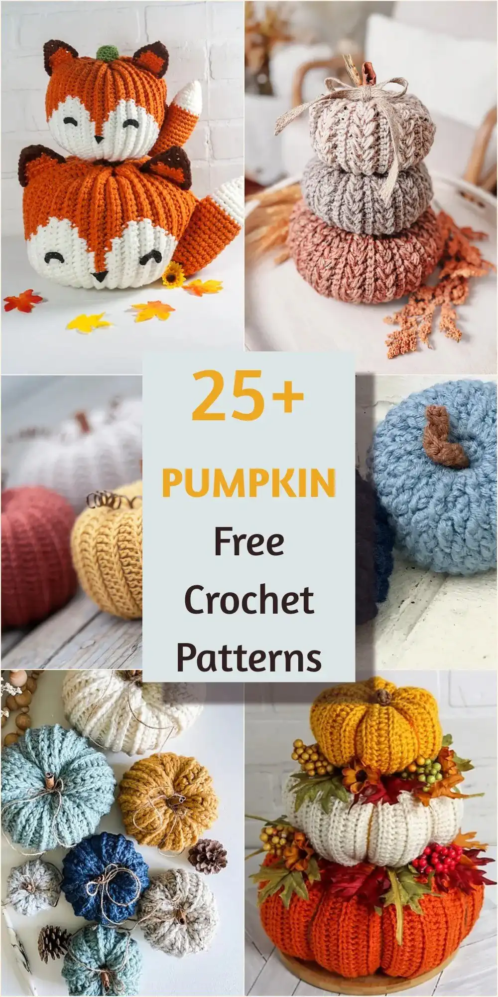 Hand holding a beautifully textured orange crochet pumpkin with a prominent green leaf, showcasing Weronika Miechowicz's design.