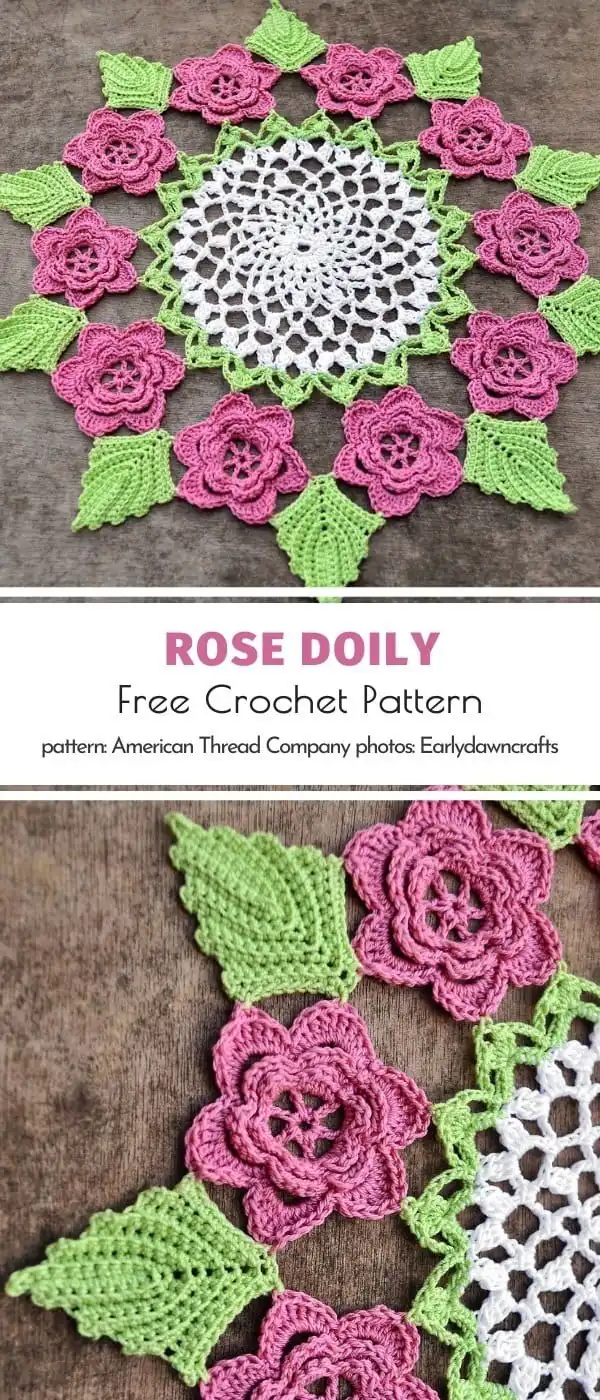 Victorian Rose Doily Free Crochet Pattern, featuring classic rose motifs and refined stitch work for a traditional look