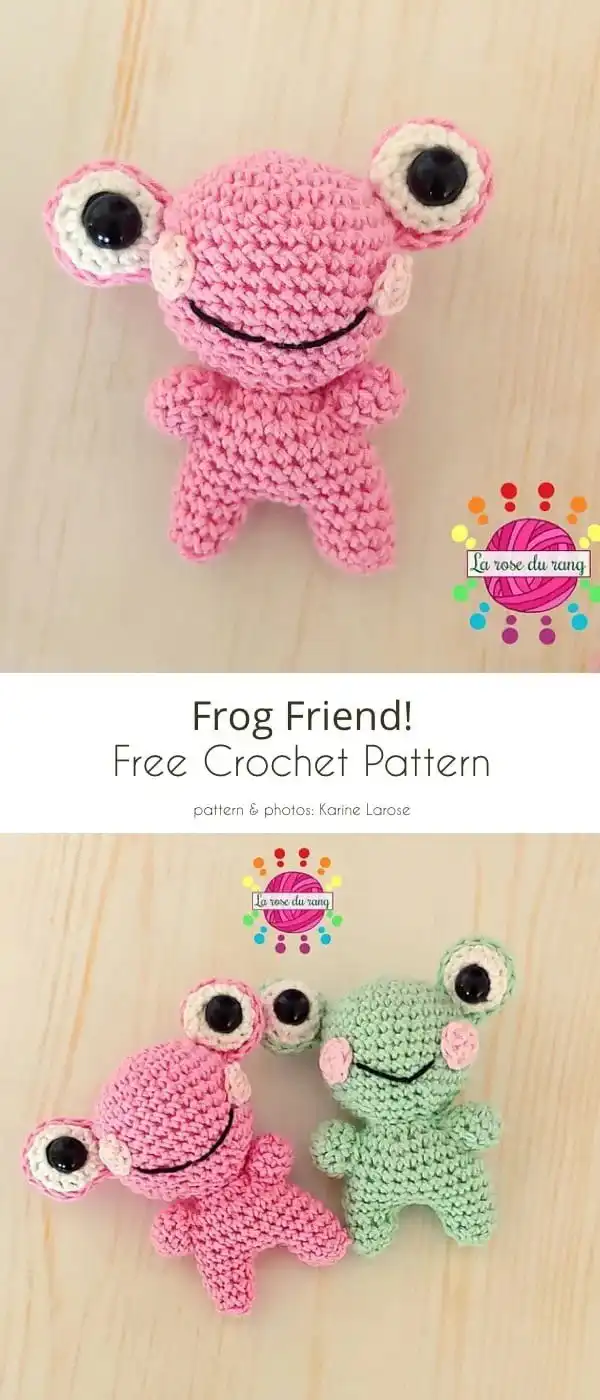 Frog-Inspired Free Crochet Projects 6 Unique pink crochet frog amigurumi with traditional frog features, proving frogs can be any color.