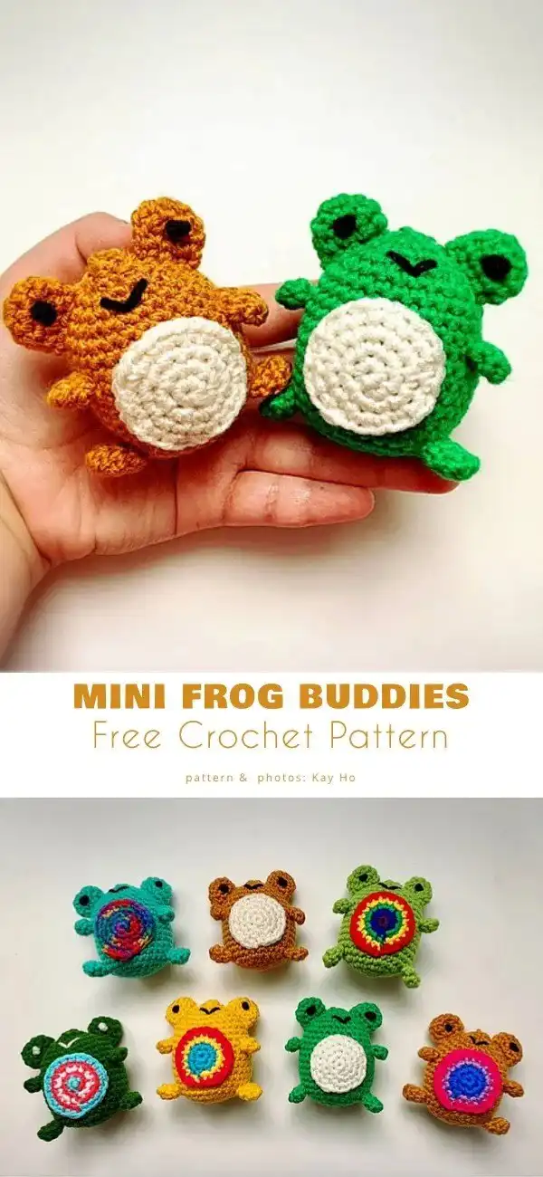 Frog-Inspired Free Crochet Projects 8 Group of small, round green crochet frog buddies, perfect for little hands or decoration.