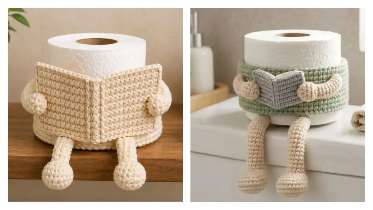 Fun Toilet Roll Holder Crochet Patterns - DIY Magazine 1 Collection of various Fun Toilet Roll Holder Crochet Patterns - DIY Magazine displayed in different bathroom settings