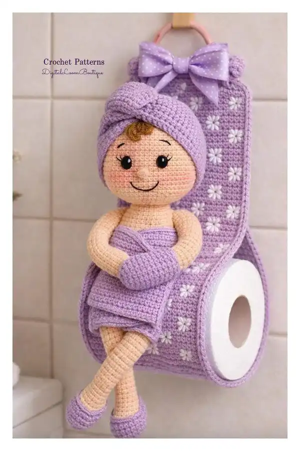 Fun Toilet Roll Holder Crochet Patterns - DIY Magazine 4 Rustic woven-look crochet toilet paper roll holder by DigitalLoomBoutique, made with chunky yarn.