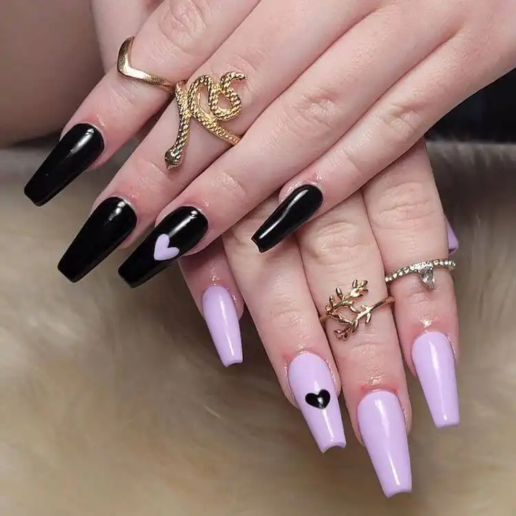 Goth and Emo Nail Designs with Nail Chart 12 Glam goth press-on nails featuring unique, original, and luxurious gothic designs for an instant transformation