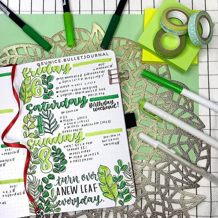 May bullet journal cover page design featuring several hand-drawn green plants artfully placed inside clear glass jars.