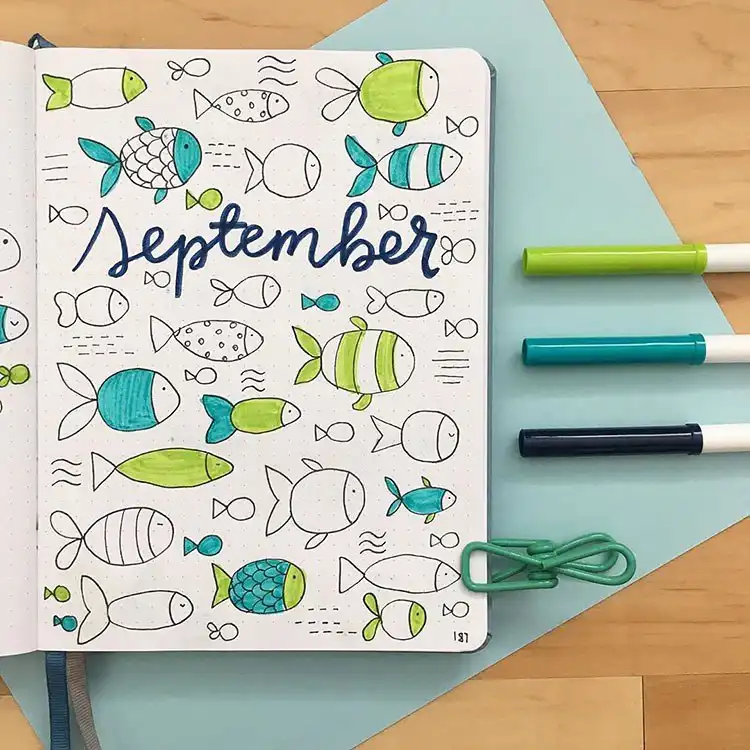 March bamboo cover page for a bullet journal, showing realistic bamboo stalks and an inspirational quote.