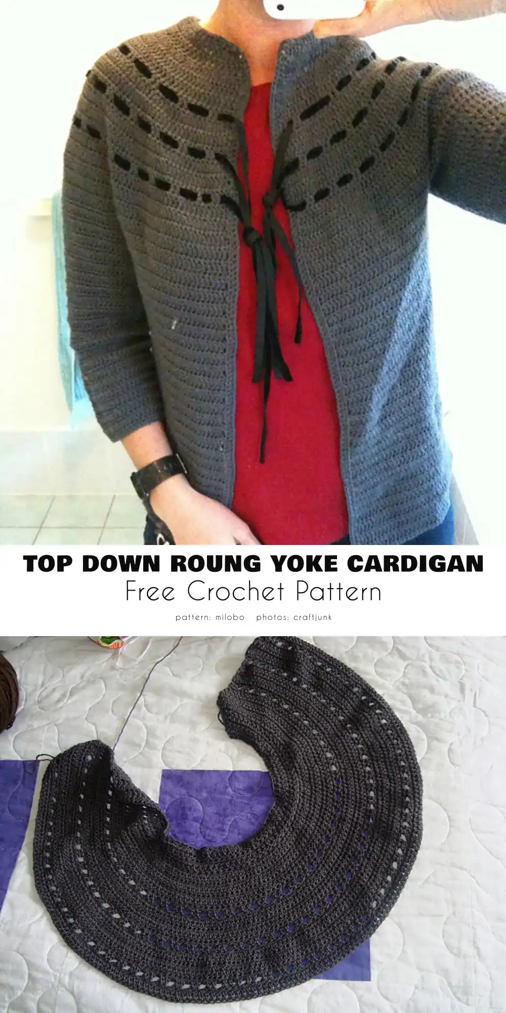 How To Crochet a Cardigan: 6 Different Styles To Try 6 A top-down raglan crochet cardigan laid flat to show the distinctive raglan lines, a popular style for homemade cardigans.
