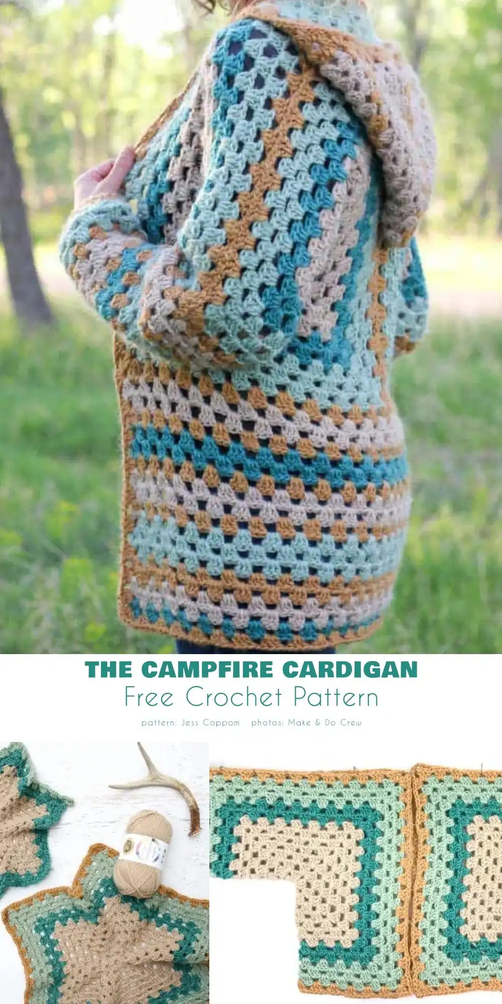 How To Crochet a Cardigan: 6 Different Styles To Try 7 A round yoke crochet cardigan with a beautifully circular shoulder design, showcasing a sophisticated construction.